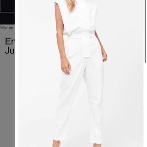 En Saison Denim Sleeveless Jumpsuit White